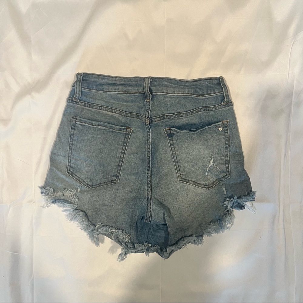 Distressed Tricot Denim Shorts - Size 7 - Picture 5 of 6
